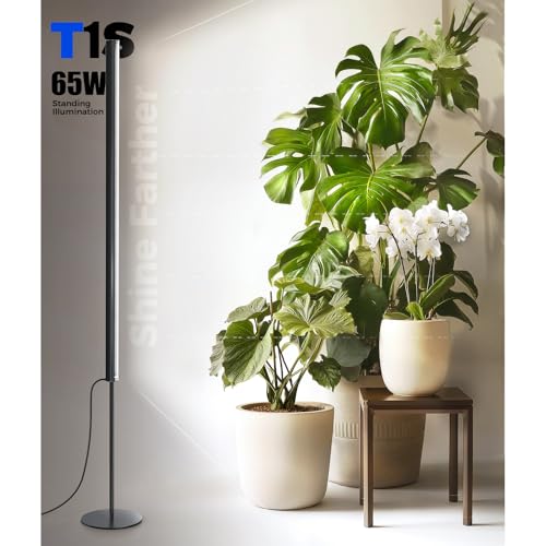 Barrina T1S Standing Grow Light for Indoor Plants with Timer, 65W 5000K High PPFD Full Spectrum, Tera Series Vertical Grow Lights Adjustable Height 5FT-5.6FT, Foot Switch, Non-Glare Design, Black by Barrina - Used condition - Image 6