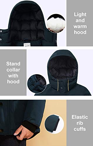 Image of SOLOCOTE Boys Coats Kids Winter Jacket Warm Thick Heavyweight Tough Long Windproof Outwear with Hood