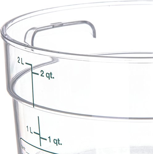 Image of Carlisle FoodService Products StorPlus Round Food Storage Container for Serving and Storing Hot or Cold Food, 2 Qt, 1 Count, Clear