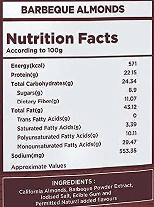 Image of Nutty Gritties Barbeque Almonds (Snack pack of 2-42g))