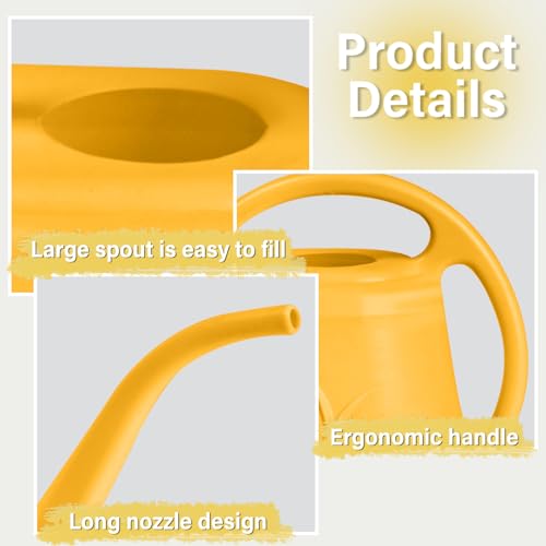 Image of Plastic Watering Can - for Indoor and Outdoor Plant - 1 /2 Gallon - Orange