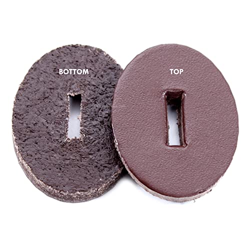 Arandelas de cuero para mangos de cuchillos ovaladas chocolate fabricadas en USA pack 100 4