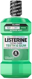 Listerine Total Care Teeth and Gum Mouthwash (1 x 500ml), 6-in-1 Benefits for Total Oral Care, to Maintain a Clean and Healthy Mouth,packaging may vary