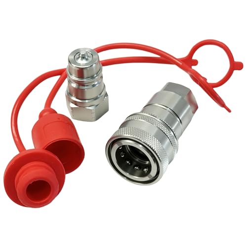 Image of 1 /2 inch Ag ISO 5675 Hydraulic Quick Connect Couplers with Poppet Valve,1 /2 inch NPT Thread,3600 PSI,Fit for Parker 8010-4 and Pioneer 4000 Series