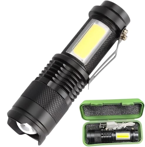 Genérico Linterna led de alta potencia recargable 2000 lúmenes 5 modos impermeable con enfoque variable linterna táctica militar hogar al aire libre senderismo acampada cámping excursiones