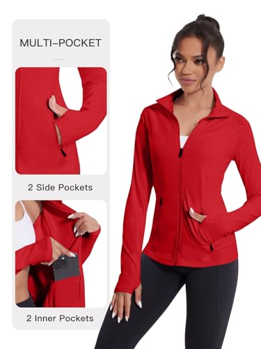 VUTRU Women's Workout Jackets Full Zip Athletic Tops Lightweight Gym Yoga Running Jacket with Pockets2