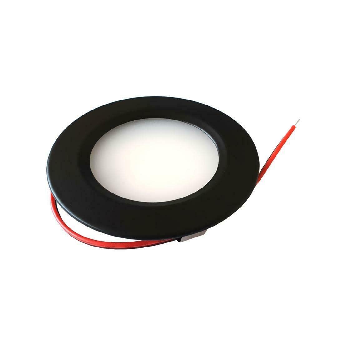 MARVIX Schwarze LED-Spot-Leuchten 12 V 24 V, dimmbar, Einbaustrahler für Wohnmobil, Wohnwagen, Campingbus und Bootsbeleuchtung (Warmweiß, 3000 K) - 6er-Pack