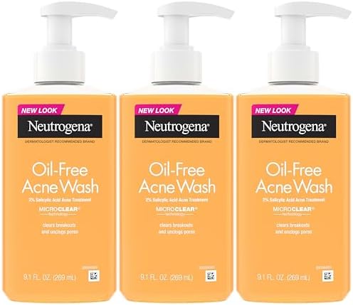 Neutrogena Oil Free Acne Face Wash, 9.1 fl. oz, 3 Pack