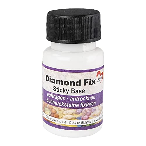 Ideen mit Herz Diamond Fix | Sticky Base | Diamond Painting Kleber für Steine | auftragen, antrocknen, fixieren | 50ml