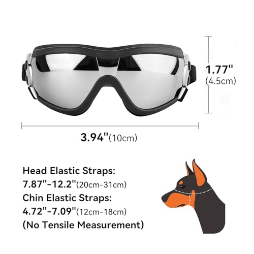 Namsan Hundebrille für Kleine Hunde Hundeschutzbrille Windschutz/Augenschutz/UV Schutz Hunde Sonnenbrille mit Verstellbare Bandbefestigung