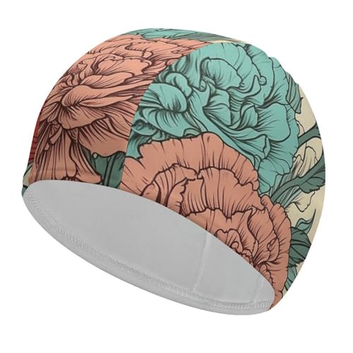 Gorro de baño Negro con diseño clásico de tablilla de película para Mujer y Hombre, Impermeable, elástico, para Adultos, cómodo y de Tela Antideslizante.