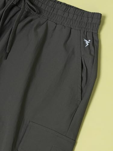 Image of TECHNOSPORT Men's Solid Slim Fit Sports Shorts TS Flexi Quick Dry Polyester Drawstring with Pockets UPF50+ for Gym Running Workout Anti Odour