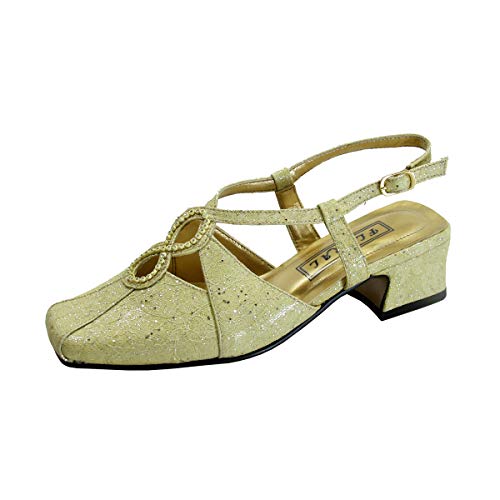 Floral INES Women's Wide Width Criss-Cross Dress Pumps