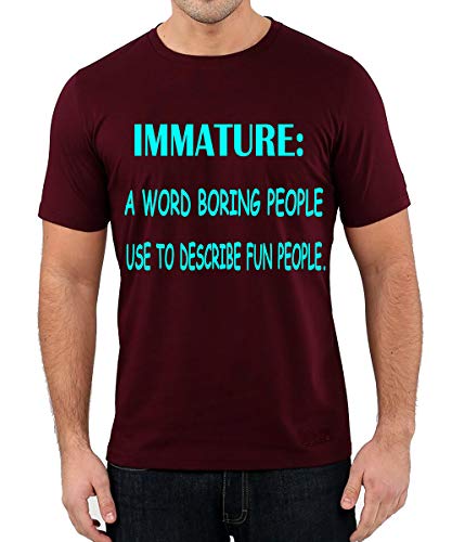 Image of Caseria Men's Cotton Printed T-Shirt -Immature Boring People | 100% Cotton | Half Sleeves | Regular Fit | Printed | Round Neck | Graphic T Shirt