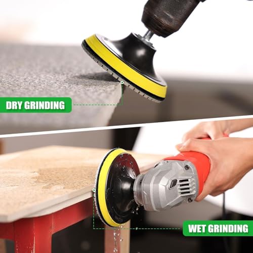 Image of WORKEASE 4 Inch Diamond Polishing Pads Wet /Dry 12PCS, 30 Grit Diamond Sanding Pad, Granite Stone Concrete Marble Rock Countertop Quartz Polish Pad