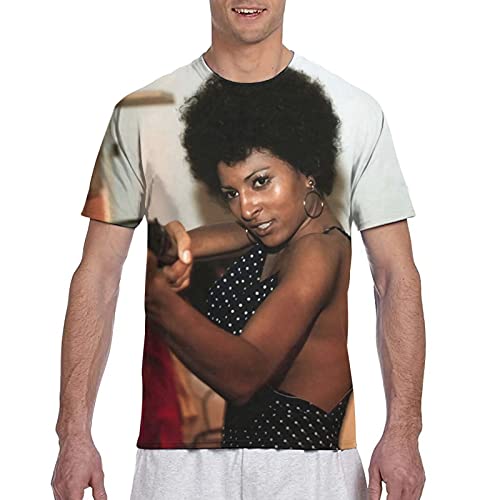 Pam Grier Men's Slim-Fit Short-Sleeve Crewneck T-Shirt Medium Black