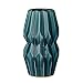 Teal Ceramic Fluted Vase