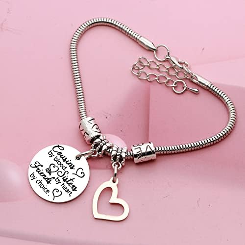 AGR8T Cousins By Blood Sisters By Heart Friends By Choice-Cousin Bracelet Cousin to Cousin Bangle Bracelet Christmas Birthday Christmas Long Distance Friendship Gift