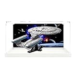Vitrina acrílica, compatible con juegos Lego 10356 Star Trek Enterprise, escaparate de protección a prueba de polvo compatible con 10356 (solo caja organizadora, kit no incluido) (fondo blanco B)