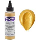 DecoPac Premium Airbrush Color, True Gold Shimmer, Edible Airbrush Paint for Decorating Cakes, Cupcakes, and Cookies, Food Coloring, 4oz