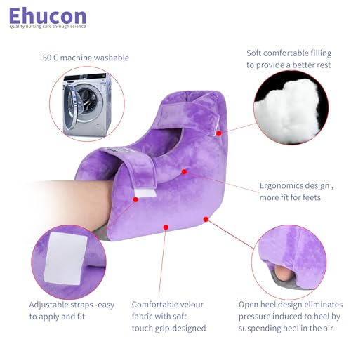 Image of Velour Heel Protectors Bed Sore Pillow Cushion for Pressure Sores,Velvet Foot Pillows Support Boot for Bedridden Patients Supplies, Ankle Pillow Heel Protector for Heel Pain（Pack of 1 pcs）