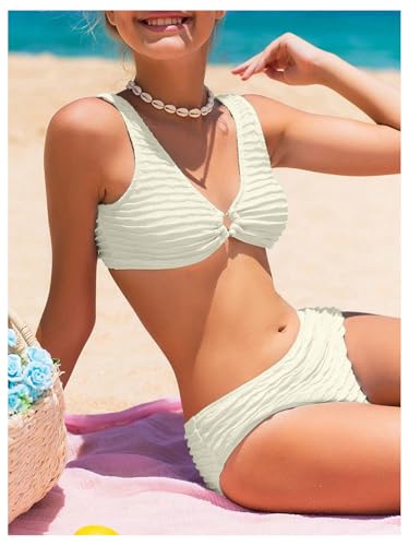 Image of SOLY HUX Girl's V Neck Ring Linked Bikini Sets Bathing Suits Two Piece Swimsuit