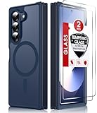 LeYi for Z-Fold-6 Case: Samsung Z Fold 6 Case [Compatible with MagSafe] with 2Pcs Screen Protector, Magnetic Integrated Structure Shockproof Protective for Galaxy Fold 6 Case, Royal Blue