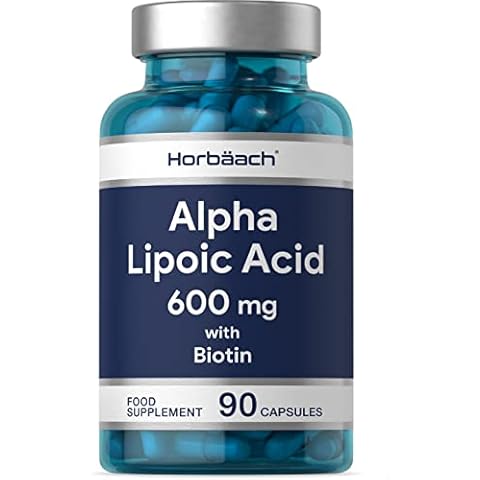 Alpha Lipoic Acid ALA Supplement 600mg | 90 Capsules | Plus Biotin Optimiser | by Horbaach Cover