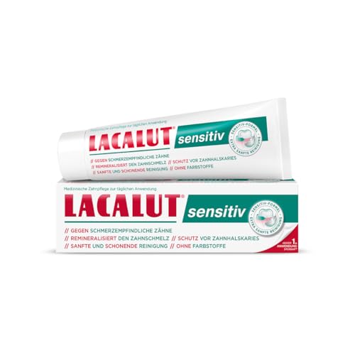 LACALUT Sensitiv Zahncreme I Für eine sanfte Zahnpflege I Reduziert die Schmerzempfindlichkeit I Schützt Zähne & Zahnfleisch I 1x 75ml