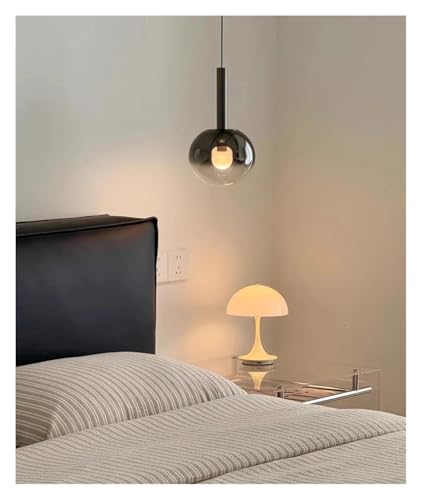Lampe ligne suspendue en verre blanc pour une ambiance de chevet douce et moderne dans la chambre