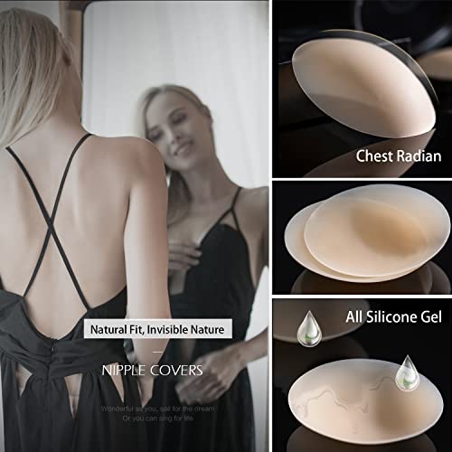 Silicone Nipple Covers Adhesive Bra Invisible Strapless Sticky Bra Petals Breast Lift Pasties For Women Light Nude #TOP4