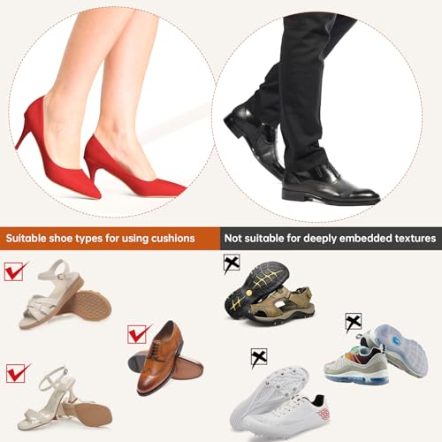 Image of 12pcs Non Slip Shoe Pads Black Anti Slip Shoe Grips Rubber Soles for Bottom of Shoes Protector for High Heels and Leather Shoes for Women and Men