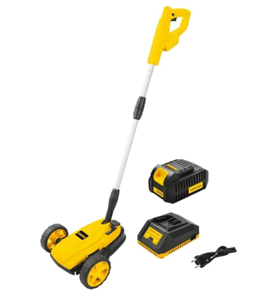 Nemura Mini cortacésped de batería 40 V, compacto y potente, corte de 22 cm, 1 batería de 2 Ah + 1 cargador rápido, para jardín pequeño y zonas difíciles, calidad profesional, marca francesa