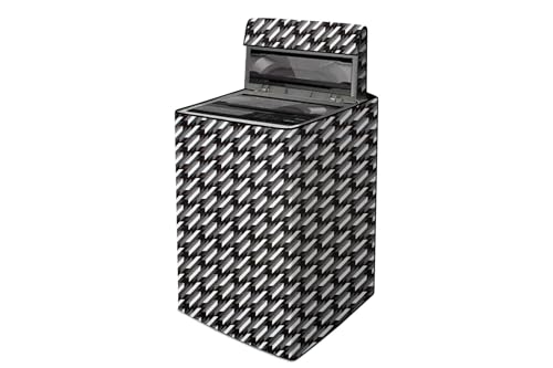 Image of The Furnishing Tree PVC Washing Machine Cover Fully Automatic Suitable for Whirlpool 7.5 kg Top Load 360 Degree Bloomwash Pro 7.5 Black Color