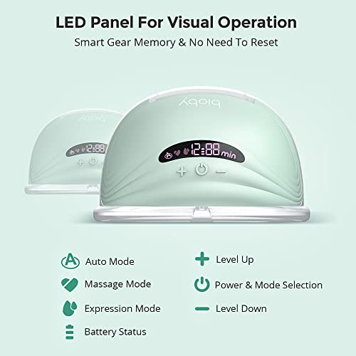 Bioby Double Wearable Breast Pump, Hands Free Breast Pump With Lcd Display,3 Modes & 12 Levels Portable Breast Pump Low Noise For Travel Office Outdoors,21/24/27Mm,2Pcs #TOP6