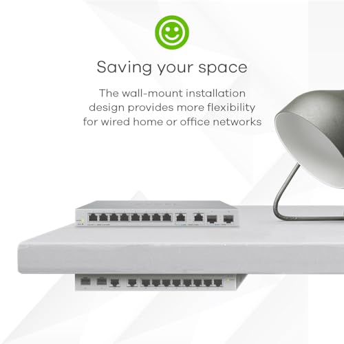 Image of Zyxel 12 Port Network Switch | 2.5Gb Multi Gigabit Switch | Web Managed | 8x 1G, 2x 2.5G, 2x 10G SFP+ Ports | Desktop | Fanless | Plug and Play Easy Installation Ethernet Splitter | XGS1210-12