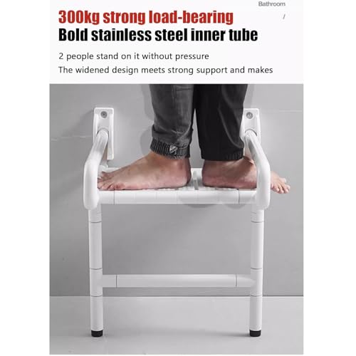 Banc de bain peu encombrant suspendu et tabouret de douche rabattable - 5