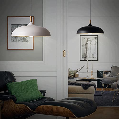 Lámpara colgante moderna de aluminio y madera con acabado premium y cable ajustable 6