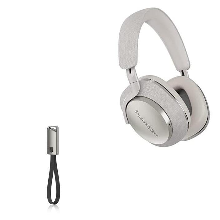 BoxWave Cable Compatible with Bowers & Wilkins Px7 S2 - USB Type-C Keychain Charger, Key Ring USB Type-C to Type-A 8 in USB Cable - Jet Black