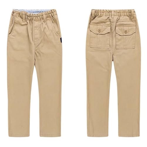 boys school uniform dress pants solid straight leg sweatpants boys girls elastic waist pull on pants with pockets