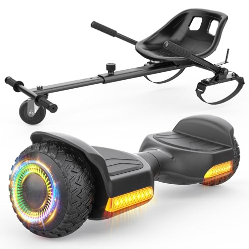 Gyroor G13 Hoverboard with Seat Attachment 6.5" All-Terrain Go Kart Black