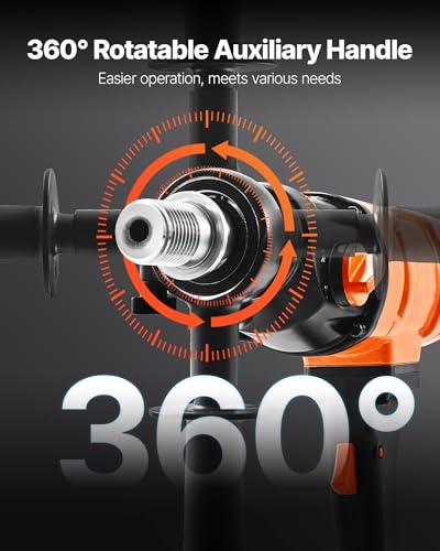 Miniatura 3 de Vevor Perforadora De Diamante, Equipo De Perforación Manual 1000 2250 Rpm De 2 Velocidades En Seco Y Húmedo Con 4 Brocas Diámetro De Perforación De 200 Mm Para Hormigón, Ladrillo, Piedra
