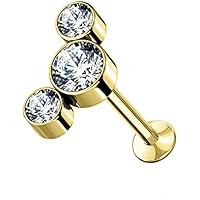 AWAKEN Piercing Labret Acero Quirúrgico Roscado Internamente