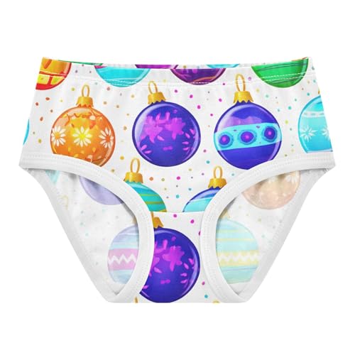 Colorful Christmas Baubles Decorative Panties Little Girl Girls Underwear Toddlers Cotton Cartoon Undies Kids Briefs 2t