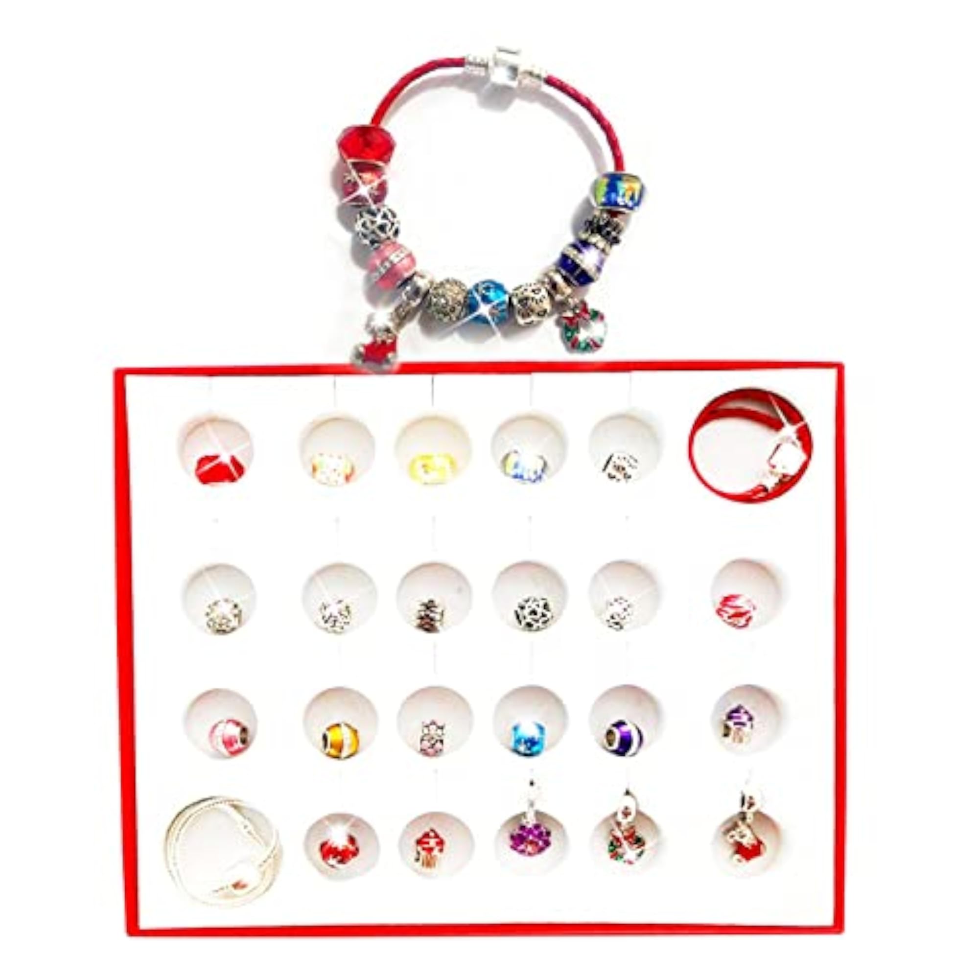 Advent Calendar 24 Days Countdown Christmas Blind Box DIY Bracelet