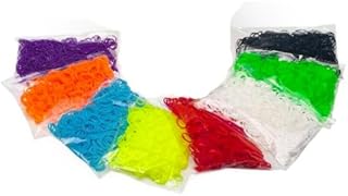 DEAL Loom Bandz -1800 pc Rubber Band Refill Count With 192 s clips Rainbow Colors - 300 each of pink, yellow, green, blue, purple, turquoise. Colours may vary.