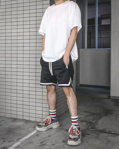 DIOTSR Mens Mesh Basketball Shorts Running Athletic Gym Workout Shorts with Zip Pocket3