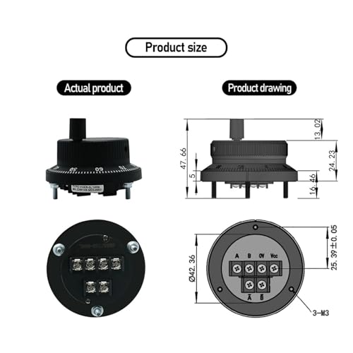 Volante electrónico de precisión 5V-24V para codificador rotatorio 24E25B 4