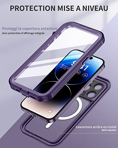Etui iPhone 14 Pro étanche antichoc etui protection intégrale imperméable violet - 4