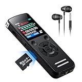 Mini enregistreur vocal 64 Go   Rechargeable par USB C   Idéal pour les réunions, les conférences, les interviews